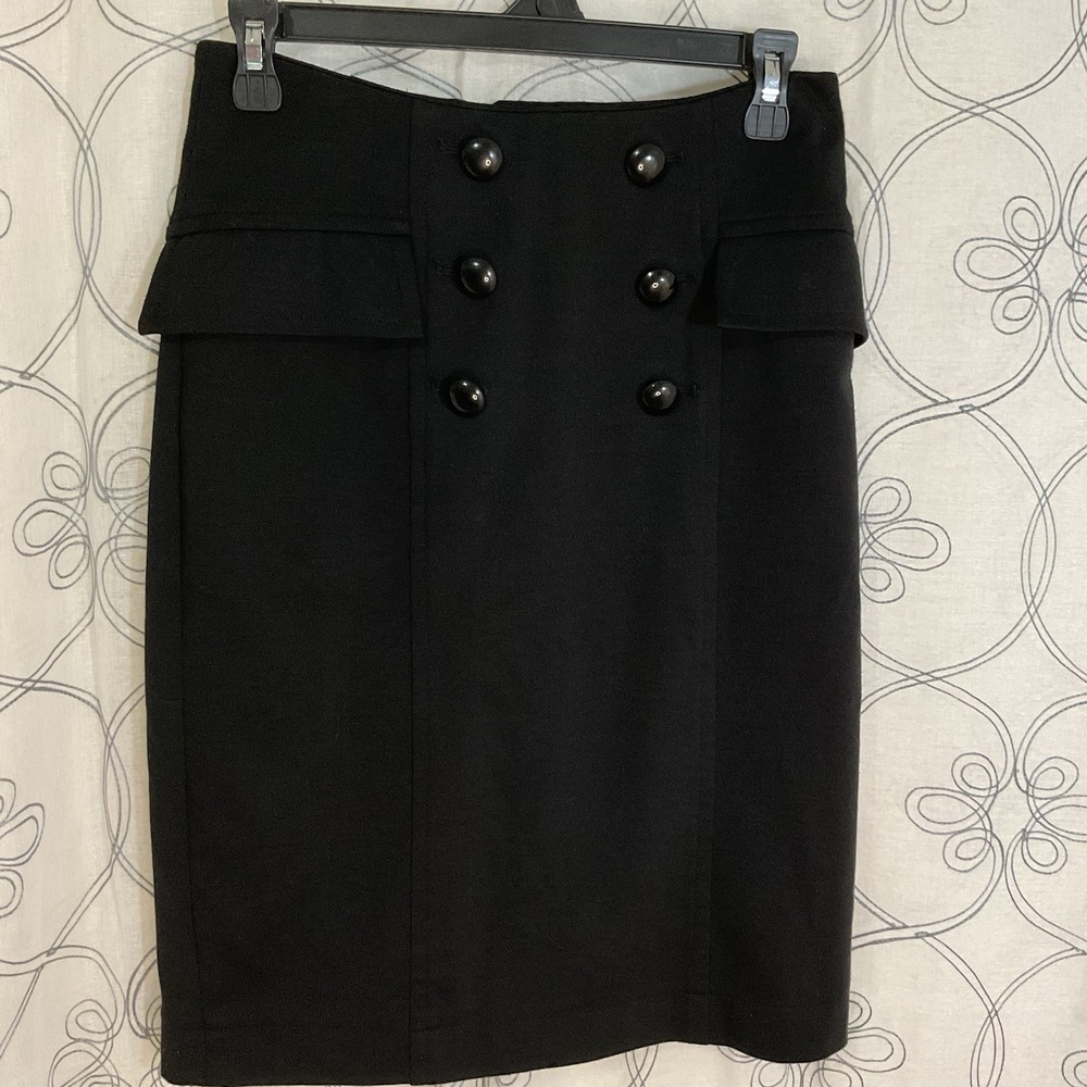 Women's DM New York Black Skirt Pockets Slit Size 6